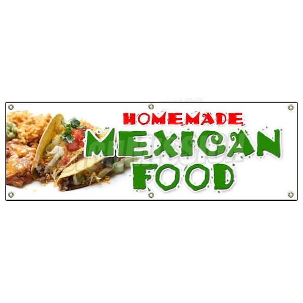 Signmission HOMEMADE MEXICAN FOOD BANNER SIGN tacos burritos restaurant enchilada B-72 Homemade Mexican Food - main